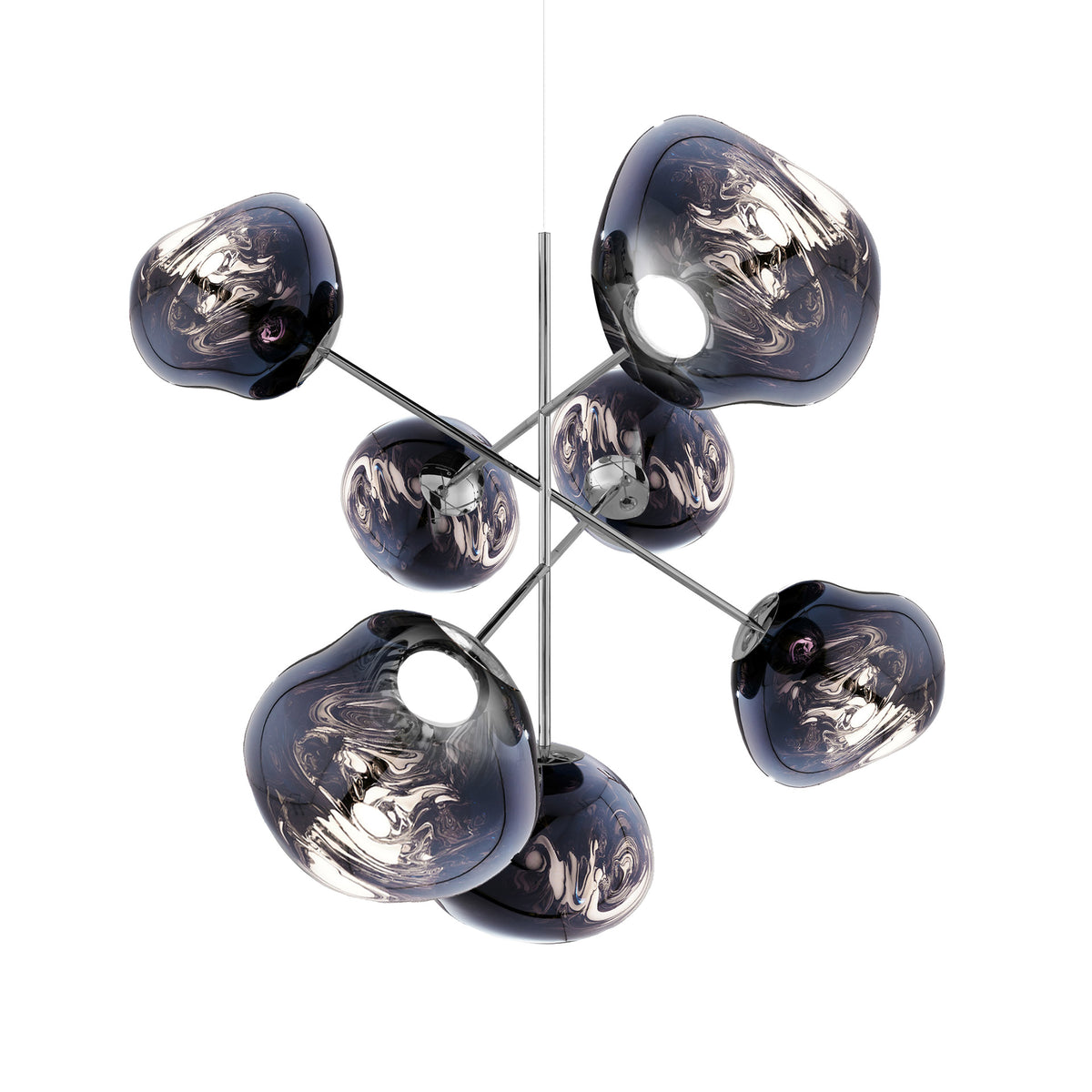 Melt Large Chandelier Smoke Pendant by Tom Dixon