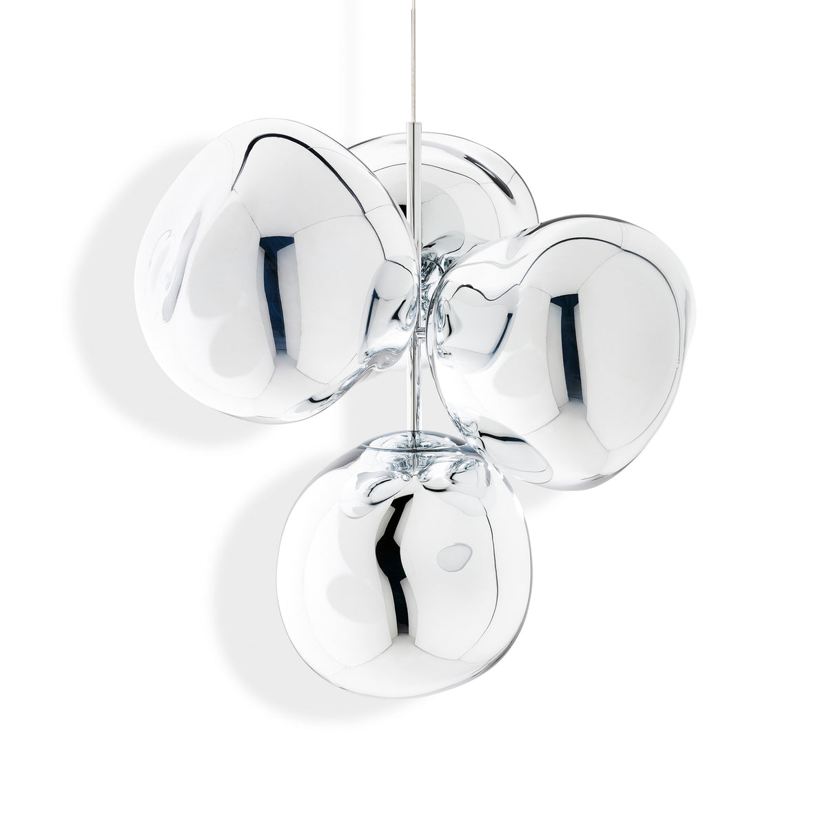 Melt Small Chandelier Chrome Pendant by Tom Dixon