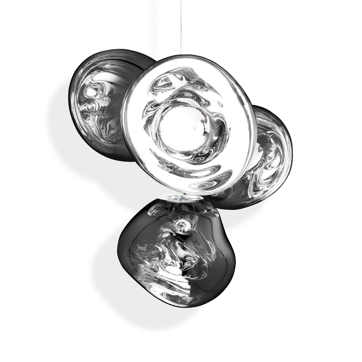 Melt Small Chandelier Chrome Pendant by Tom Dixon