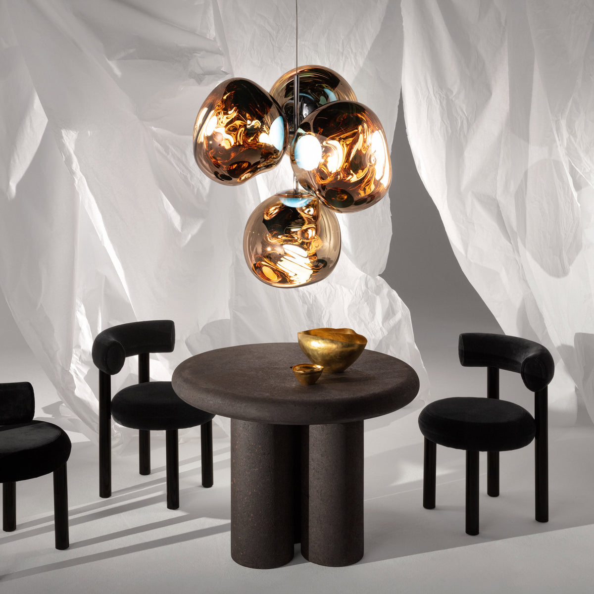 Melt Small Chandelier Gold Pendant by Tom Dixon