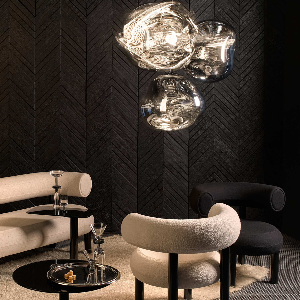 Melt Small Chandelier Smoke Pendant by Tom Dixon