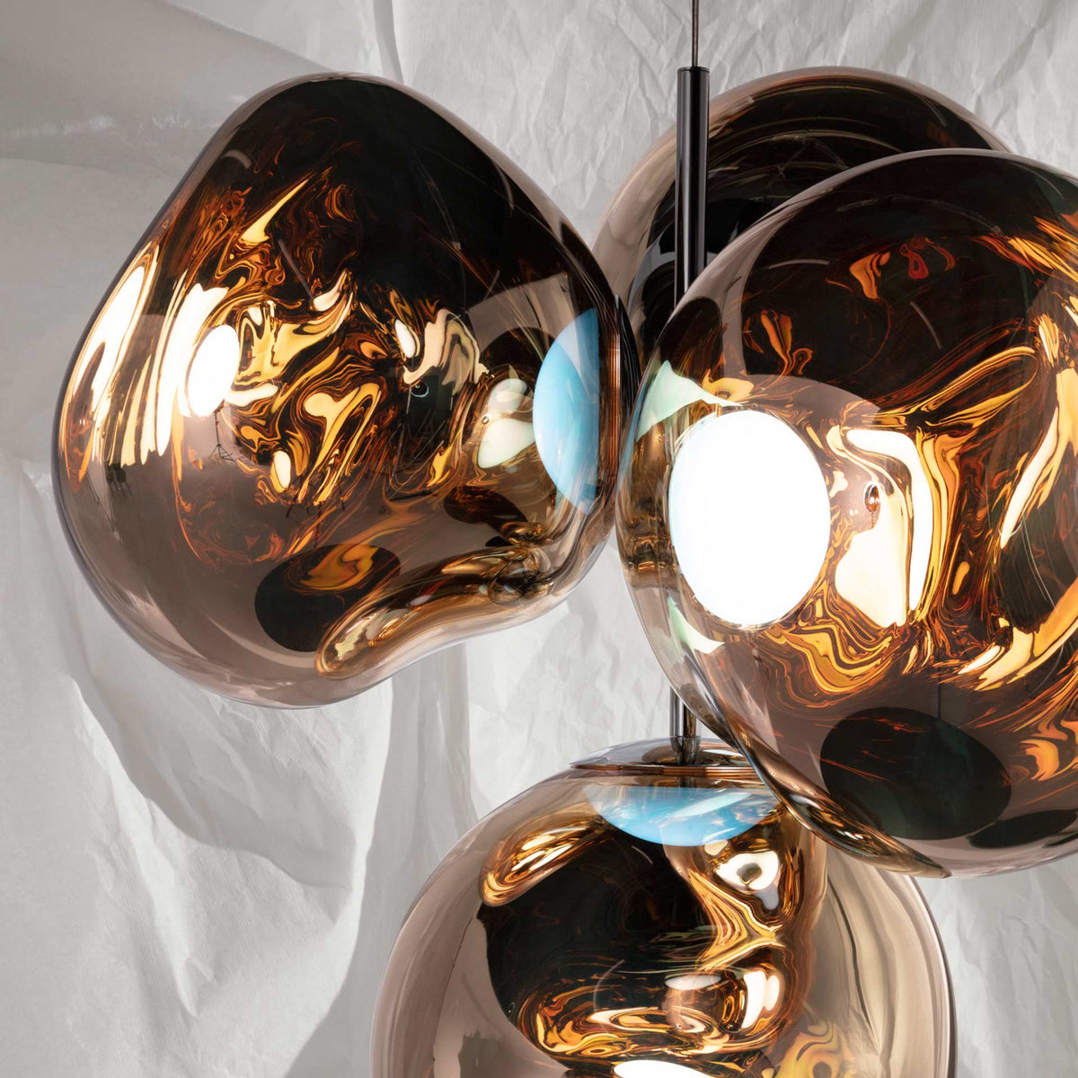 Melt Small Chandelier Gold Pendant by Tom Dixon