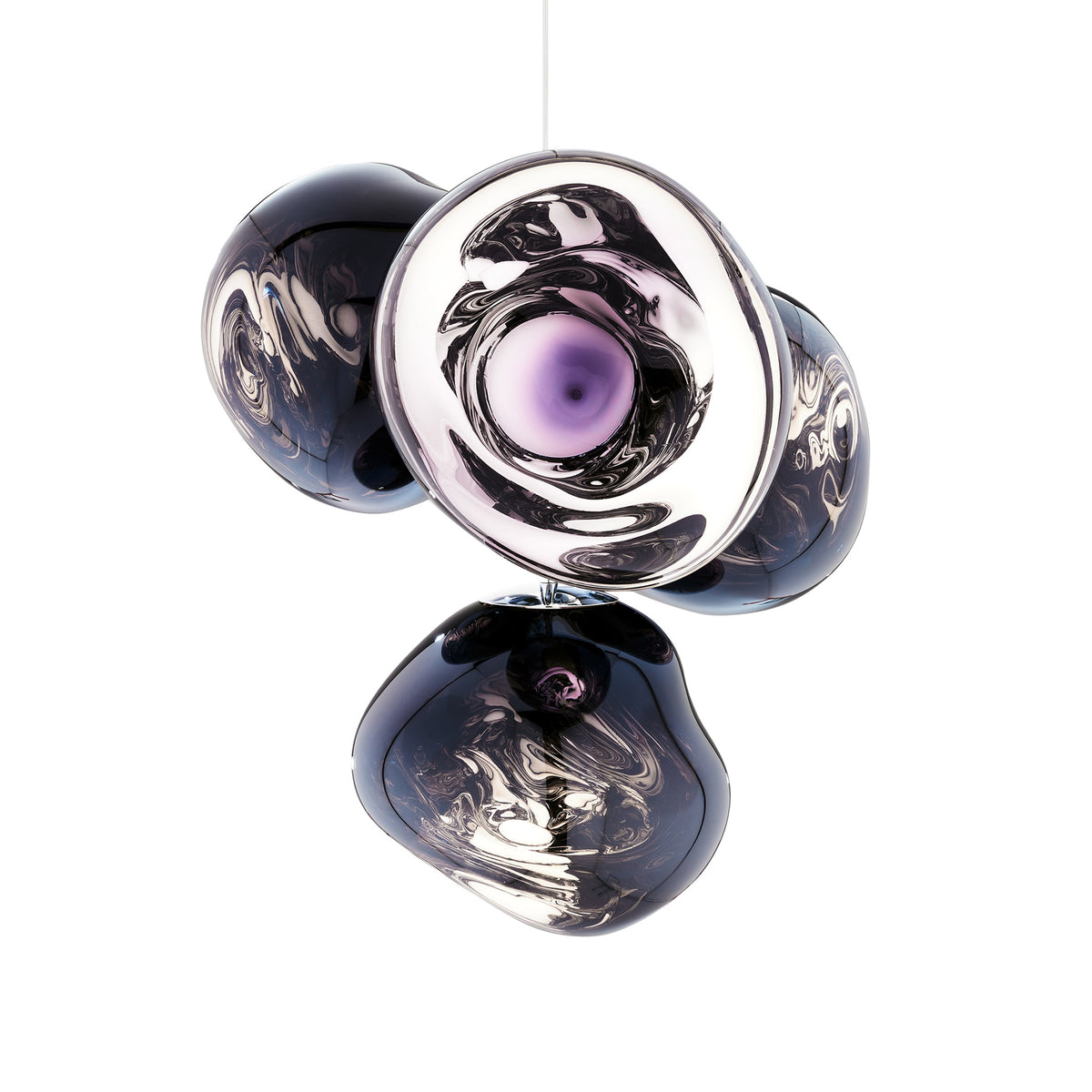 Melt Small Chandelier Smoke Pendant by Tom Dixon
