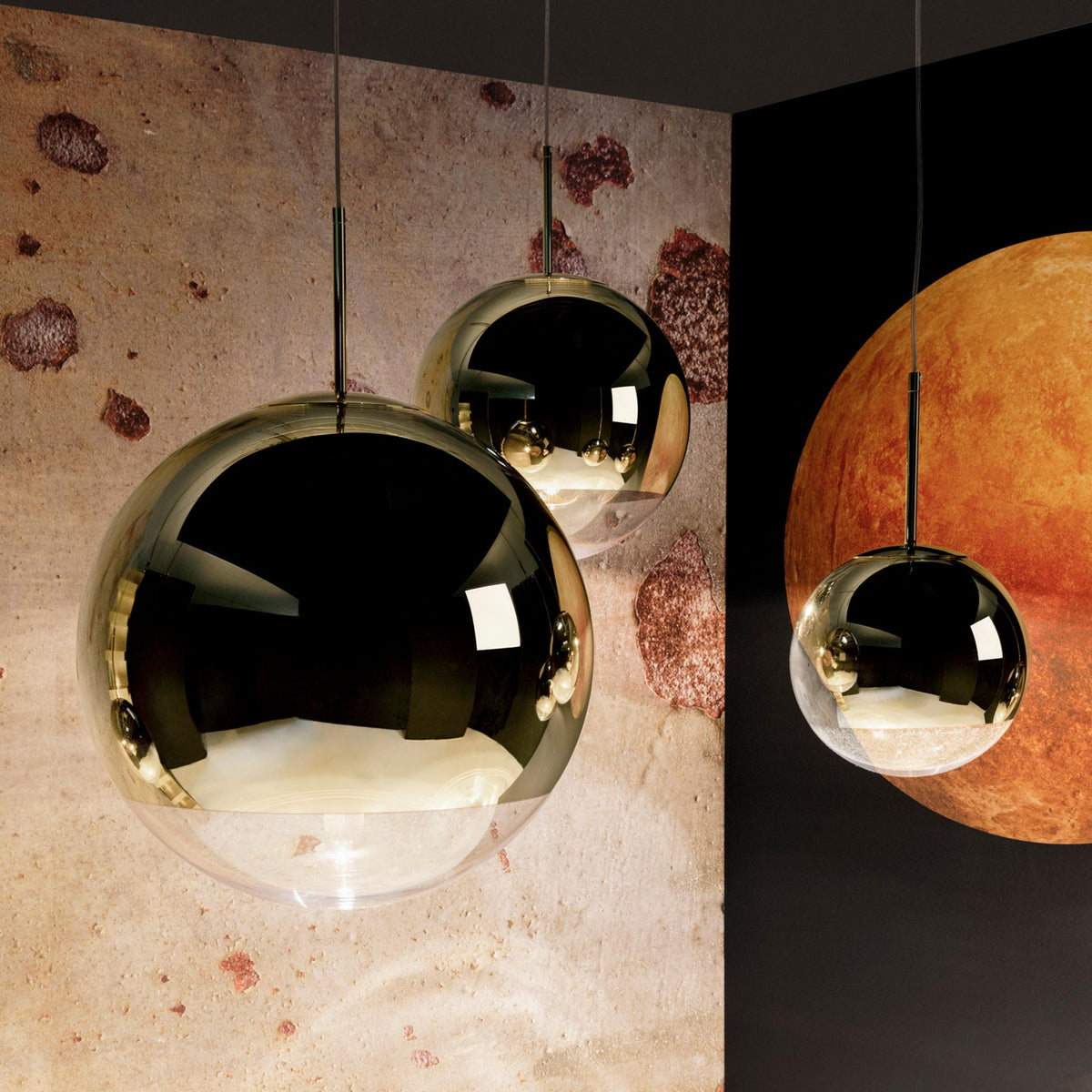 Mirror Ball Gold 40 Pendant by Tom Dixon