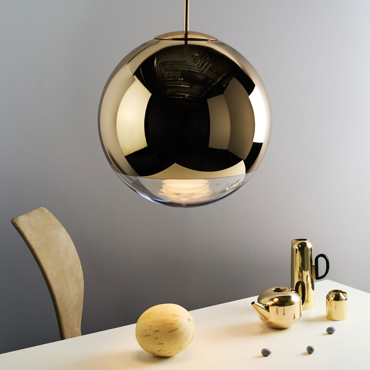 Mirror Ball Gold 50 Pendant by Tom Dixon