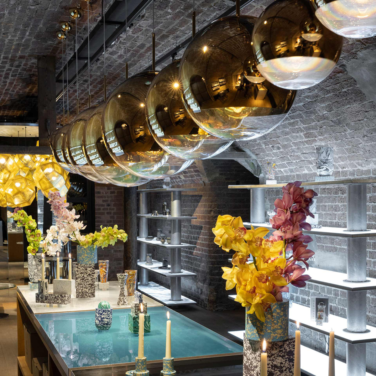 Mirror Ball Gold 40 Pendant by Tom Dixon