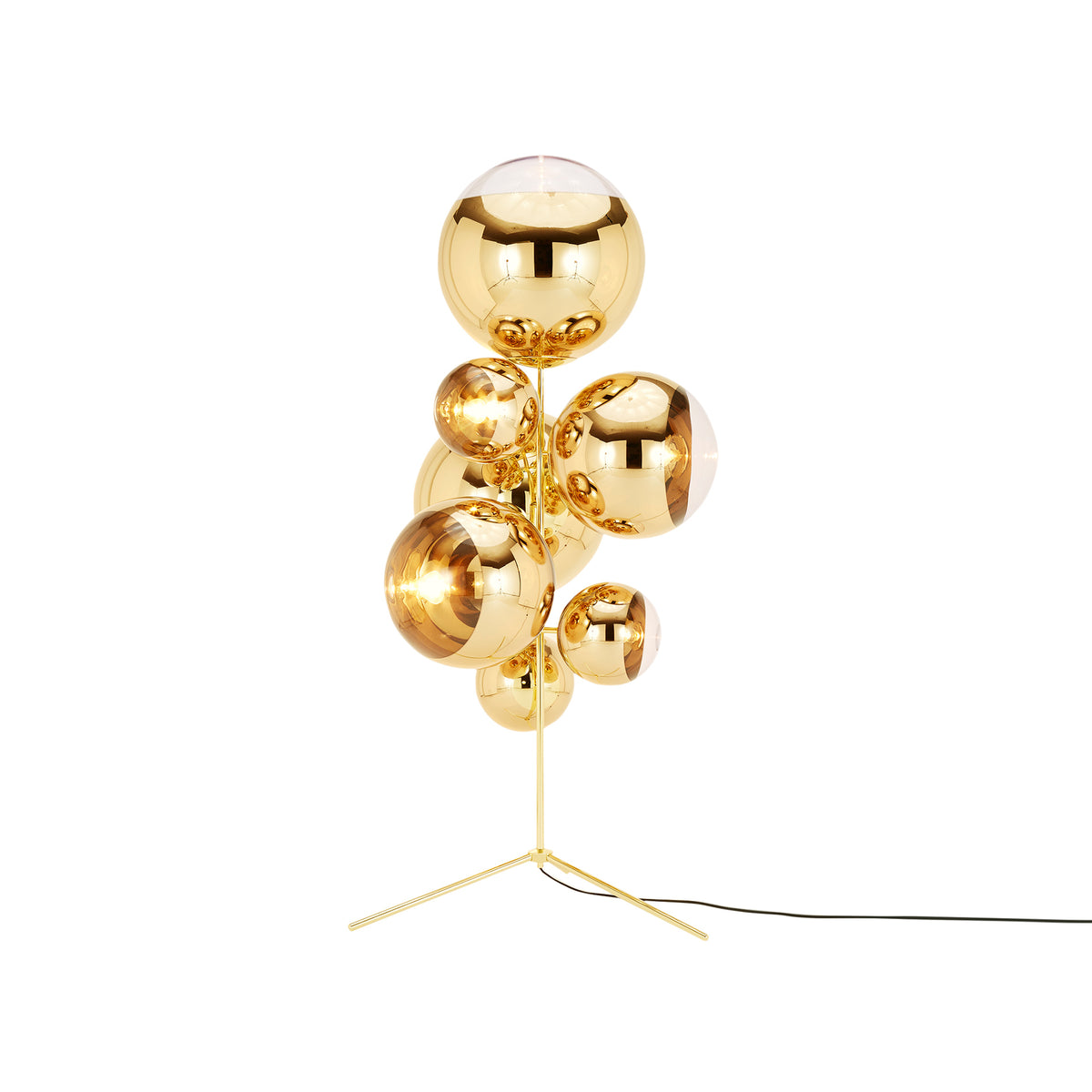 Mirror Ball Floor Chandelier - Gold by Tom Dixon