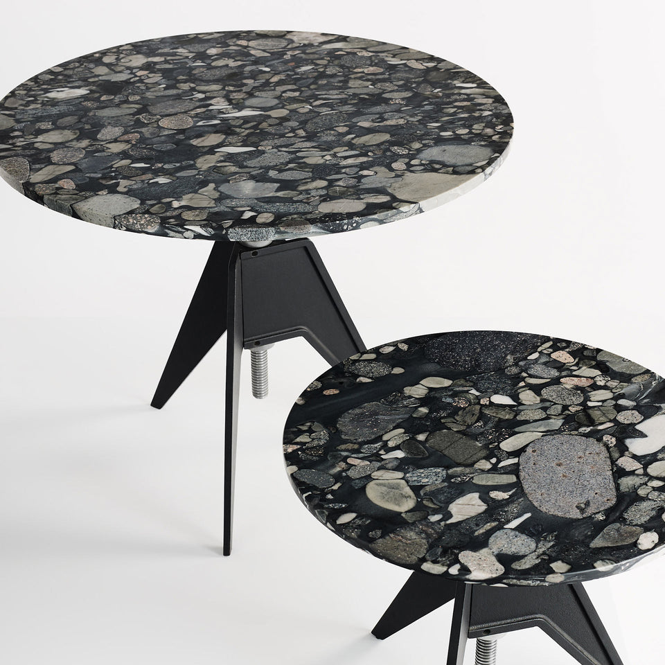 Screw Cafe Table - Pebble Marble Top by Tom Dixon