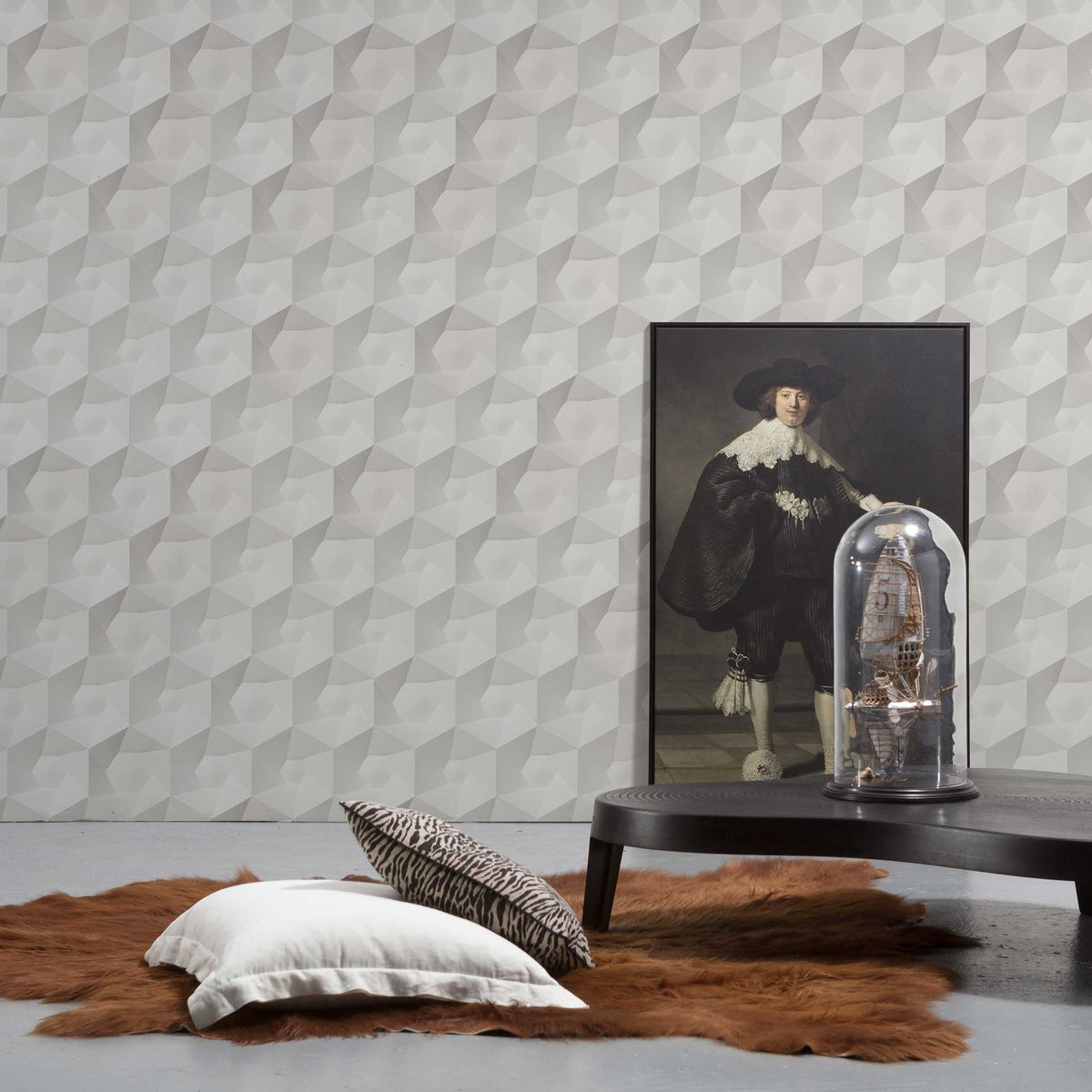 Hexa Ceramics VOS-01 Monochrome Wallpaper by Studio Roderick Vos + NLXL