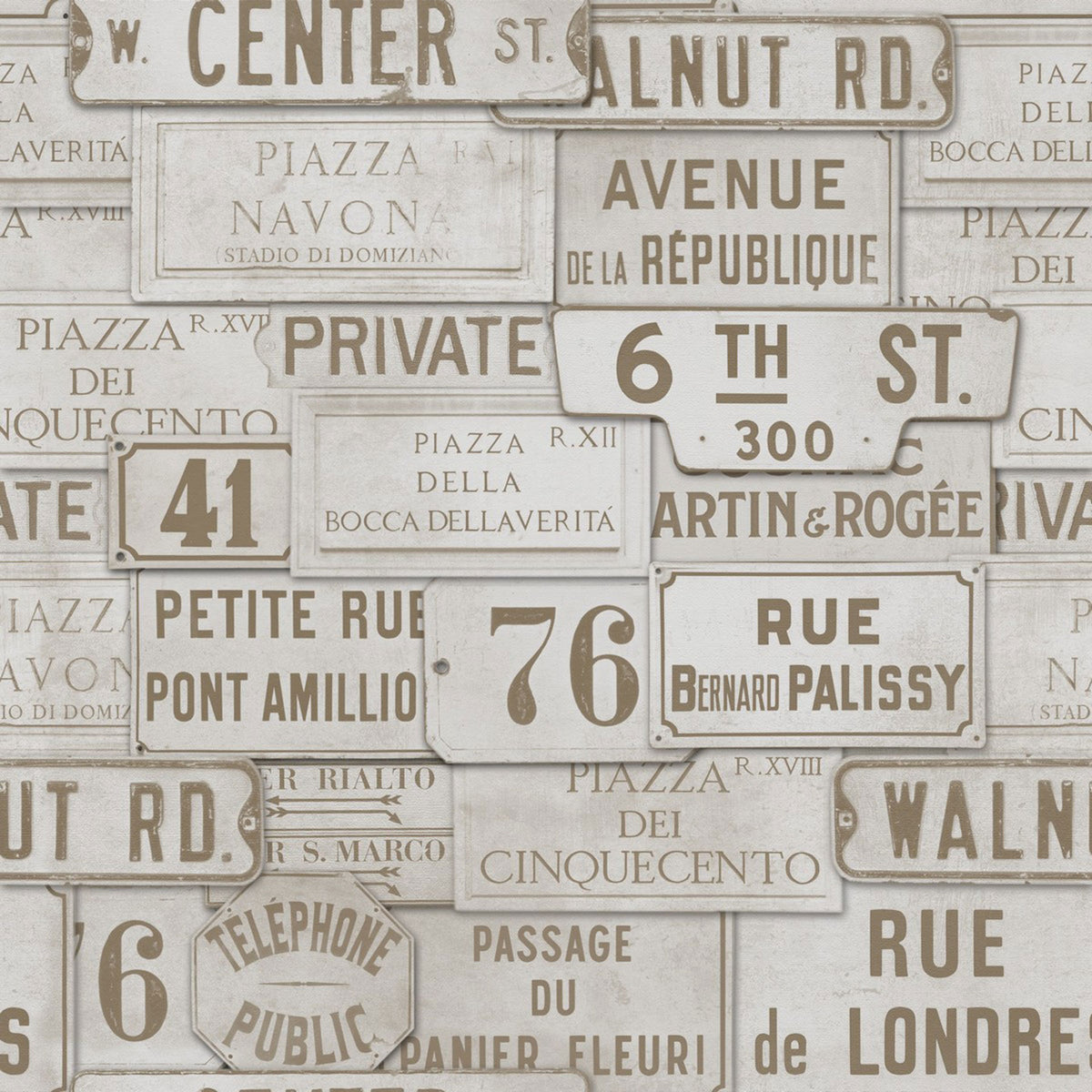 Vintage Signs Wallpaper by MINDTHEGAP