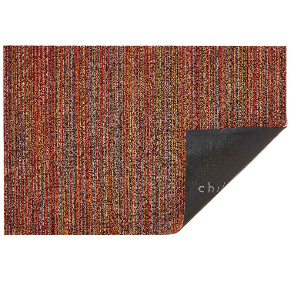Orange Skinny Stripe Shag Mat by Chilewich