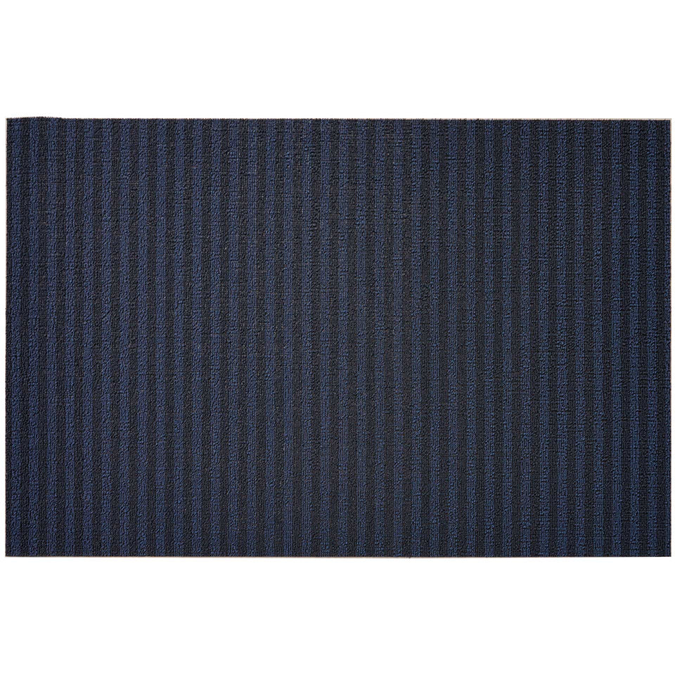Blueberry Breton Stripe Shag Mat by Chilewich