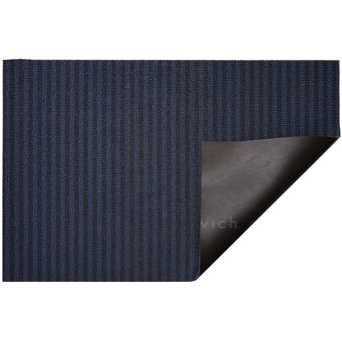 Blueberry Breton Stripe Shag Mat by Chilewich