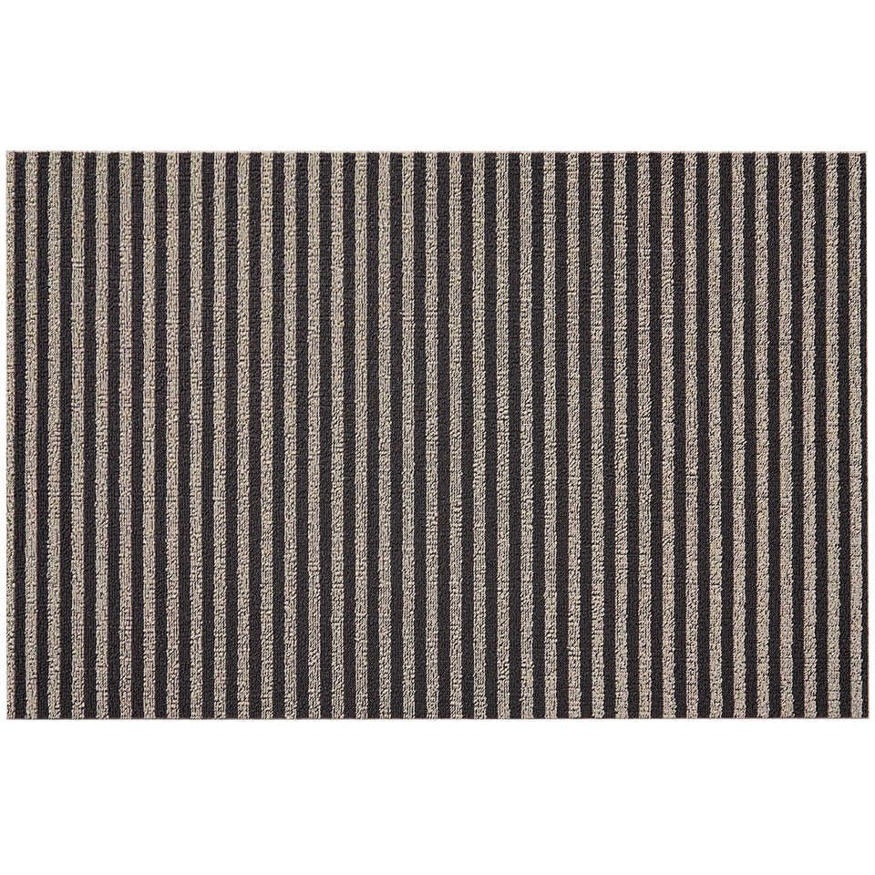 Gravel Breton Stripe Shag Mat by Chilewich