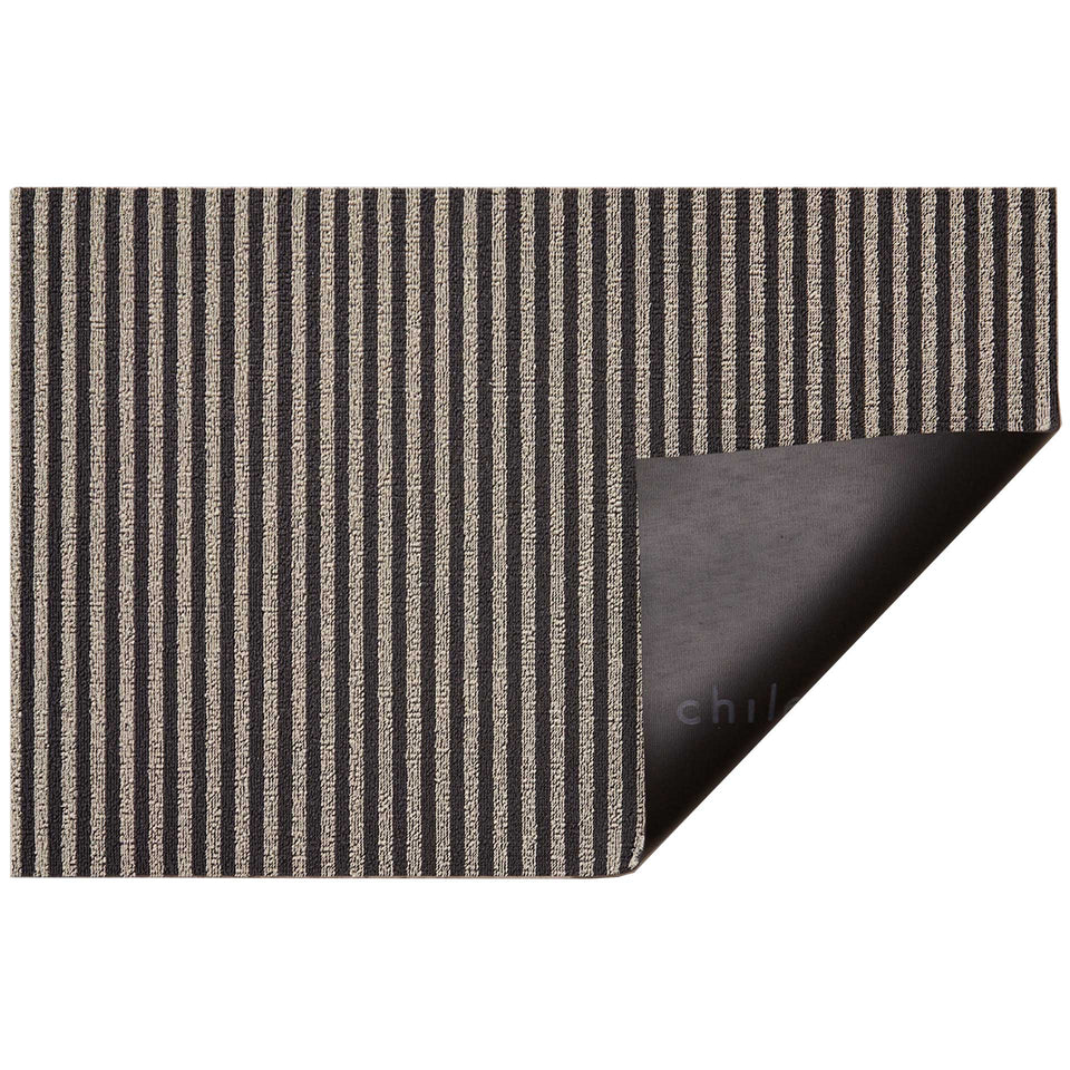 Gravel Breton Stripe Shag Mat by Chilewich