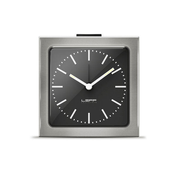 Steel Black Index Block Alarm Clock by Leff Amsterdam - Vertigo Home