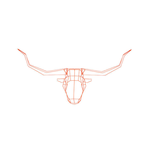 Bend Long Horn Geometric Animal Trophy Head - Vertigo Home